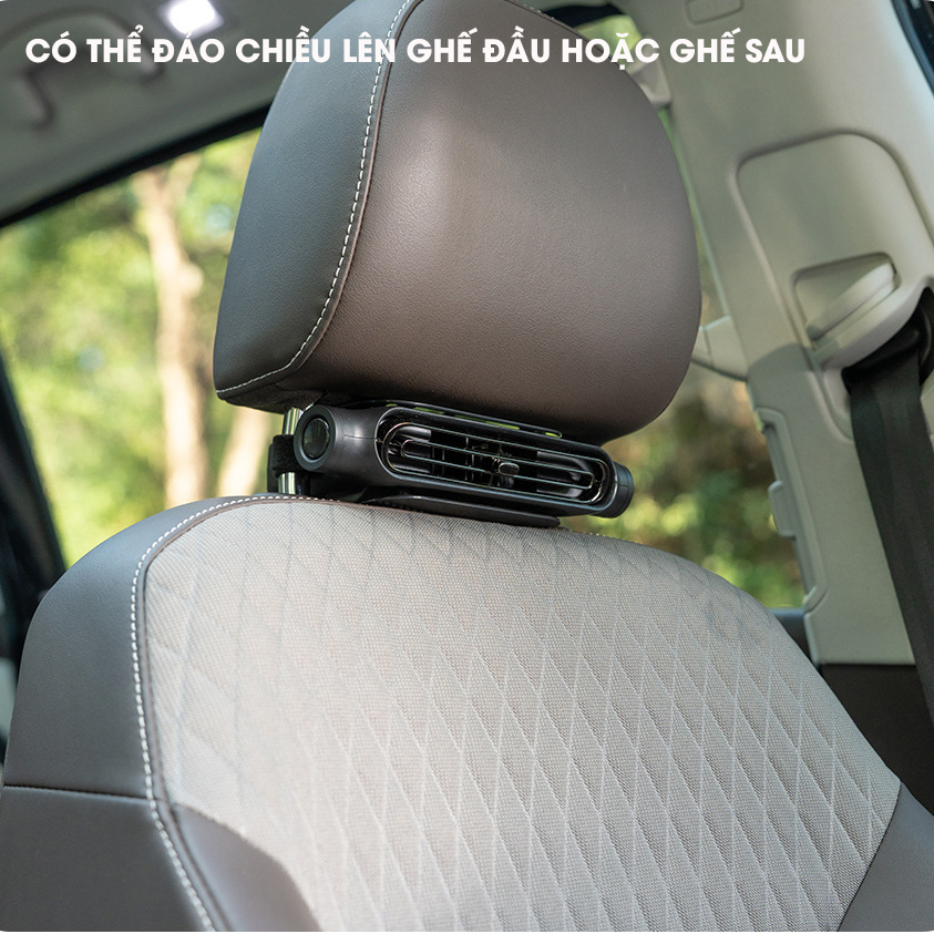 Quạt gắn ghế ô tô tích điện nâng cấp mới 2026, dùng cho ghế trước và ghế sau, có bản pin dự phòng 300mAh và bản cắm USB - Bảo hành 24 tháng