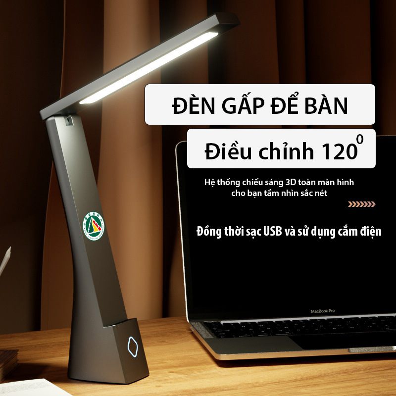 Đèn bàn LED gấp gọn Regoo RG1633, cảm ứng, 3 màu sáng, chỉnh sáng vô cấp