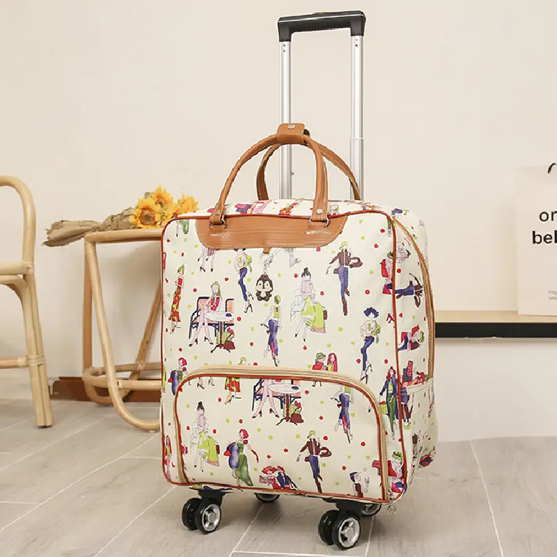 Túi du lịch kéo mini Regoo RG1434, da PU, có bánh xe và tay kéo, dung tích khoảng 20–35L