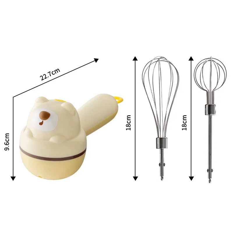 Máy đánh trứng, đánh bơ, máy đánh kem làm bánh cầm tay điện gia dụng nhỏ đa năng hình gấu dễ thương RG1332