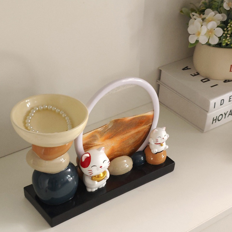 Tranh cát mèo thần tài Regoo RG342, cát chảy thư giãn, decor lối vào và quà tặng tân gia