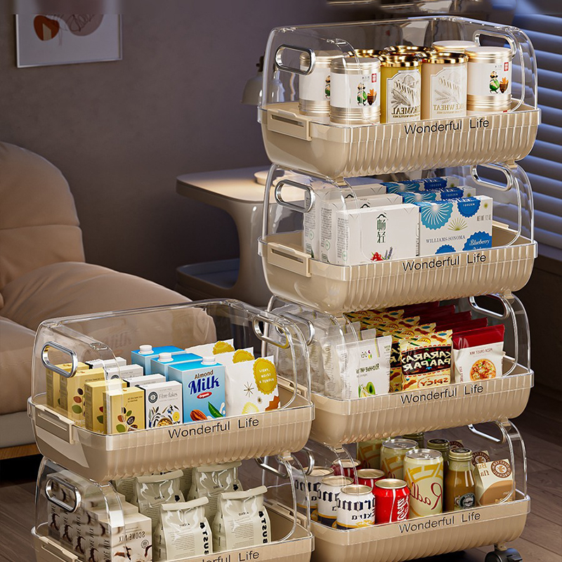 Kệ để đồ đa năng nhiều tầng phòng khách RG1331, giá để đồ ăn nhẹ - Giá để đồ di động có bánh xe thông minh