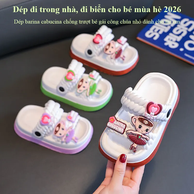 Dép trẻ em Regoo RG1631 phong cách ballerina, EVA nhẹ chân, đế chống trơn