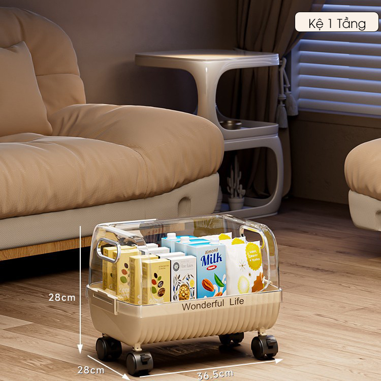 Kệ để đồ đa năng nhiều tầng phòng khách RG1331, giá để đồ ăn nhẹ - Giá để đồ di động có bánh xe thông minh