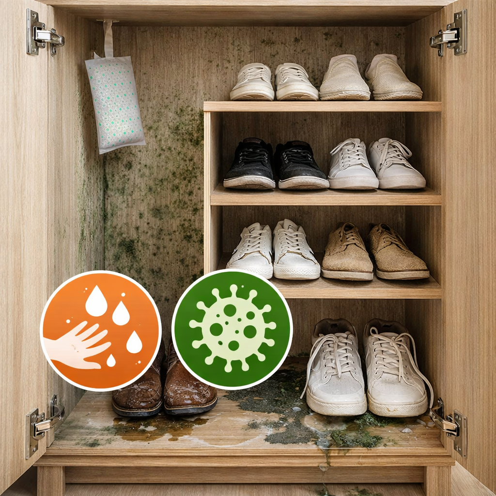 Tủ giày bị ẩm mốc khi trời nồm: 7 bước xử lý để giày đỡ mùi và kệ đỡ ẩm hơn