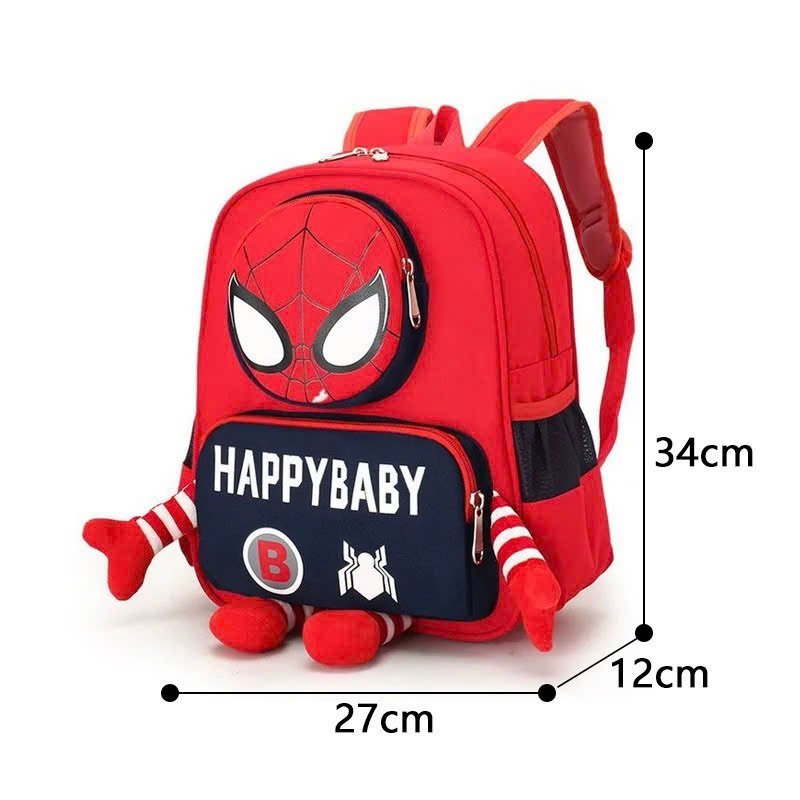 Balo trẻ em Spiderman Regoo RG2044, vải kháng nước, khoảng 350g, dây vai êm cho bé mầm non