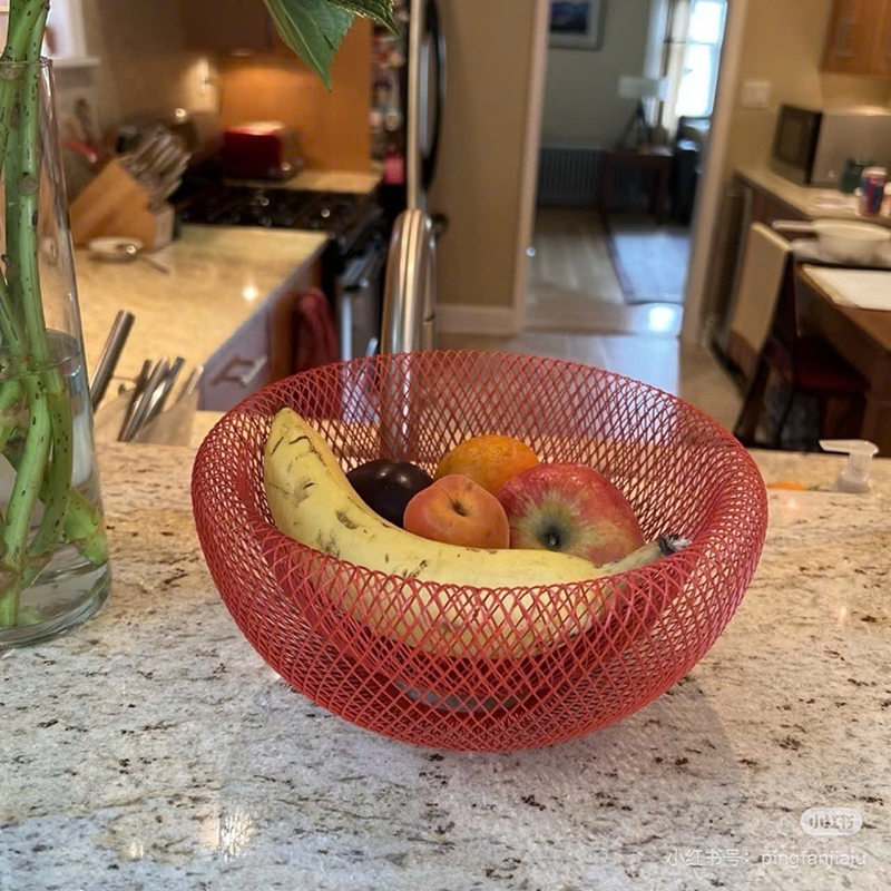 Giỏ đựng trái cây Regoo RG541, lưới sắt Bắc Âu cỡ trung, dùng decor bàn bếp và phòng khách